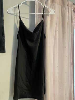 Urban Outfitters Black Satin Slip Camisole dress